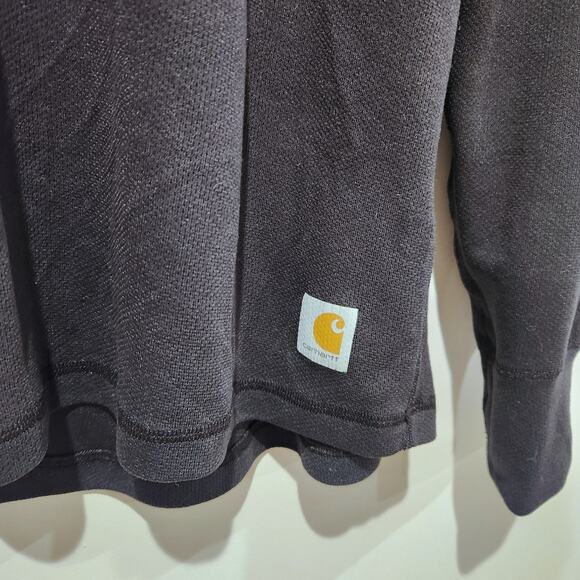Carharrt Mens Black Baseforce Cold Weather Crewneck Top Size Large Workwear - Picture 2 of 12